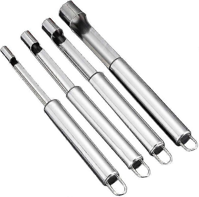 4er Set Apfelkerne aus Edelstahl für Äpfel und Birnen Silber