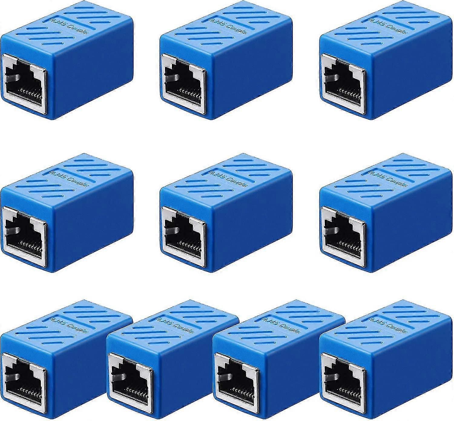 Network Cable Extension Adapter Network Cable Connector Butt Joint (blue) 10 Pieces