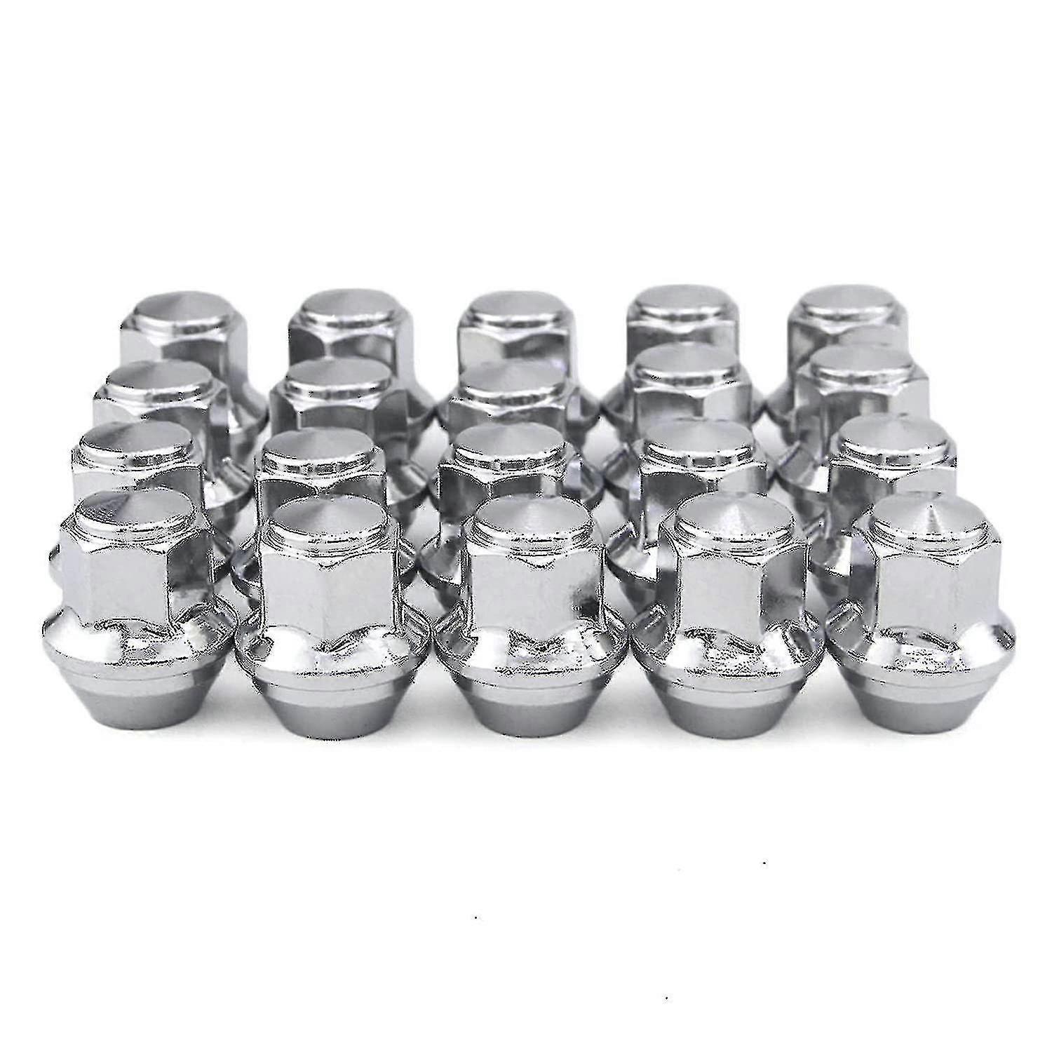 合金车轮螺母。M12 X 1.5，锥形，19mm 六角替代品，用于福特合金轮毂（银色）