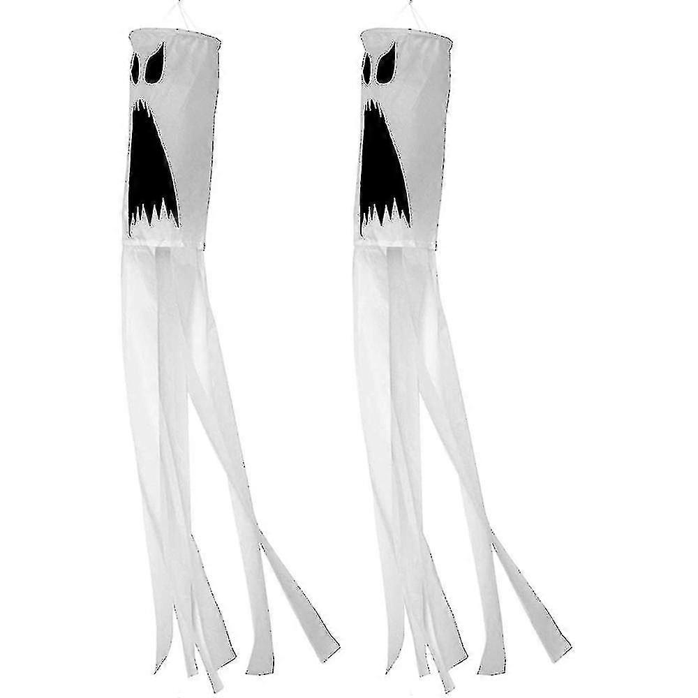 2-pack Ghost Socks Flags, Halloween Socks Outdoor Hanging Decorations