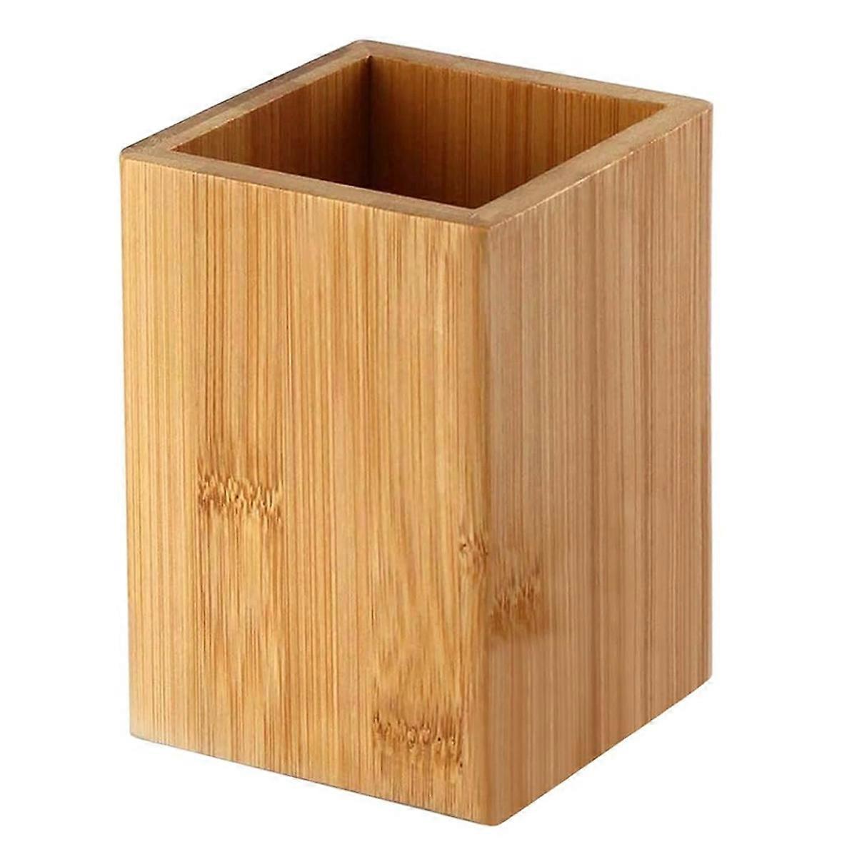 Eco-Friendly Bamboo Desk Tidy, Solid Versatile Organizer, Non-Slip Stable Design