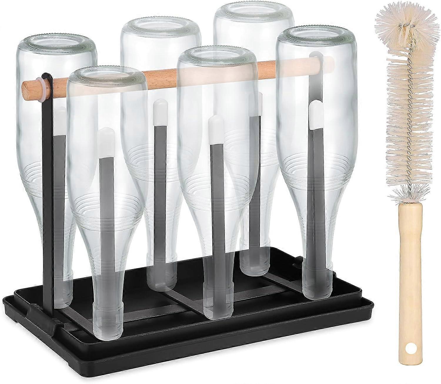 Mug Holder, Black Elegant Metal Bottle Drying Rack for 6 Bottles, Bottle Drying  Bottle Holder for Bottles, Cups