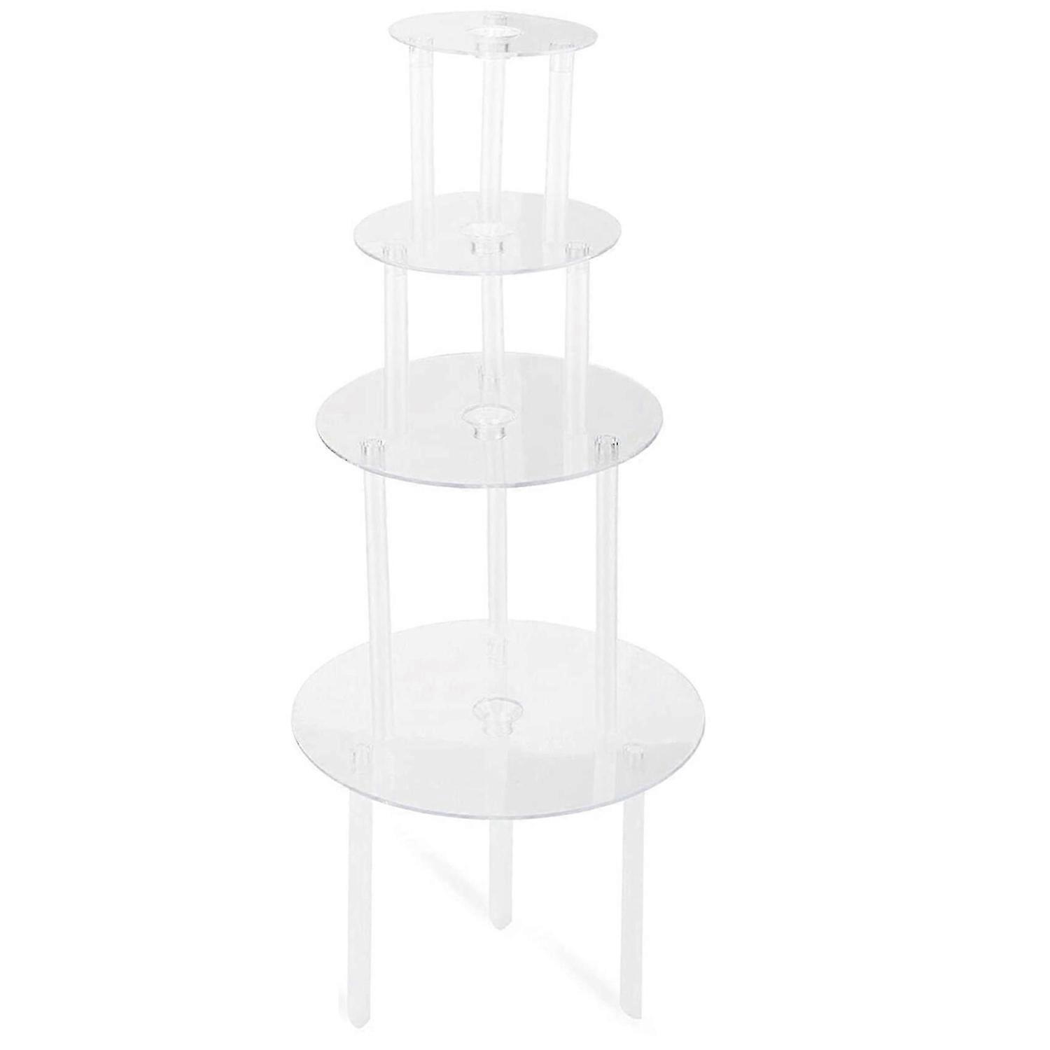 Cake Stand Cake Plate 4 Reusable Cake Supports with 12 Plastic Dowel Rods Cake Supports for Multi-T