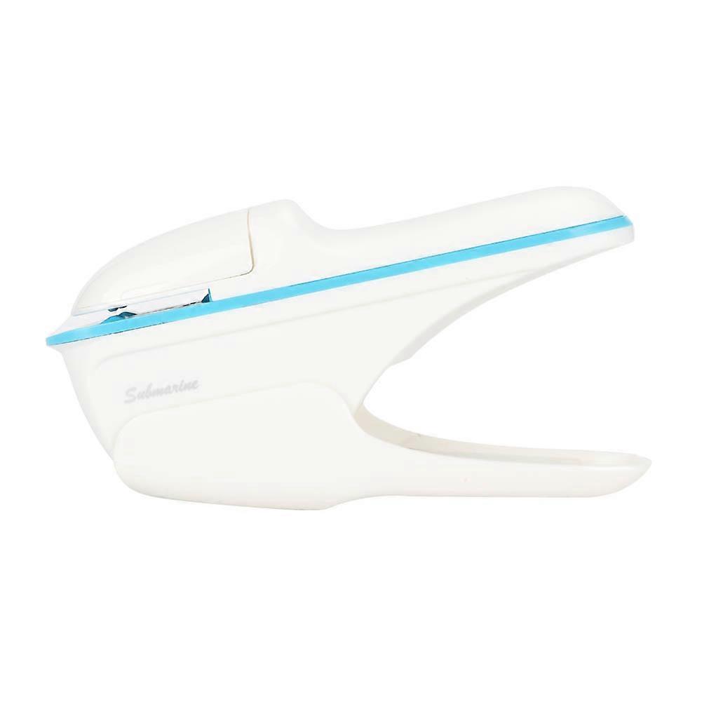 ABS No Staple Stapling Machine Book Paper StaplE Free Stapler Binding Hand Tool(White)