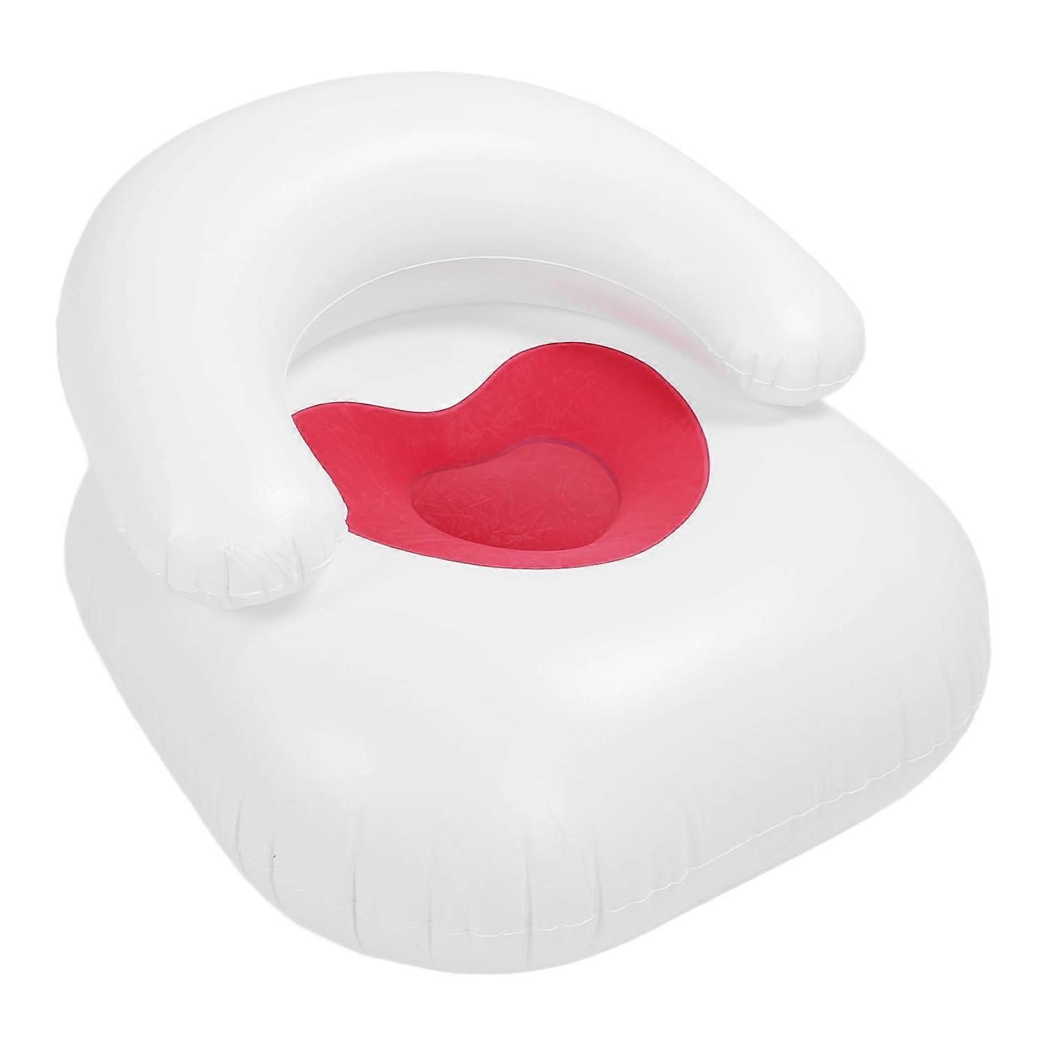 Inflatable Heart Shaped Living Room Leisure Flocked Sofa Single Chair with Backrest - Red