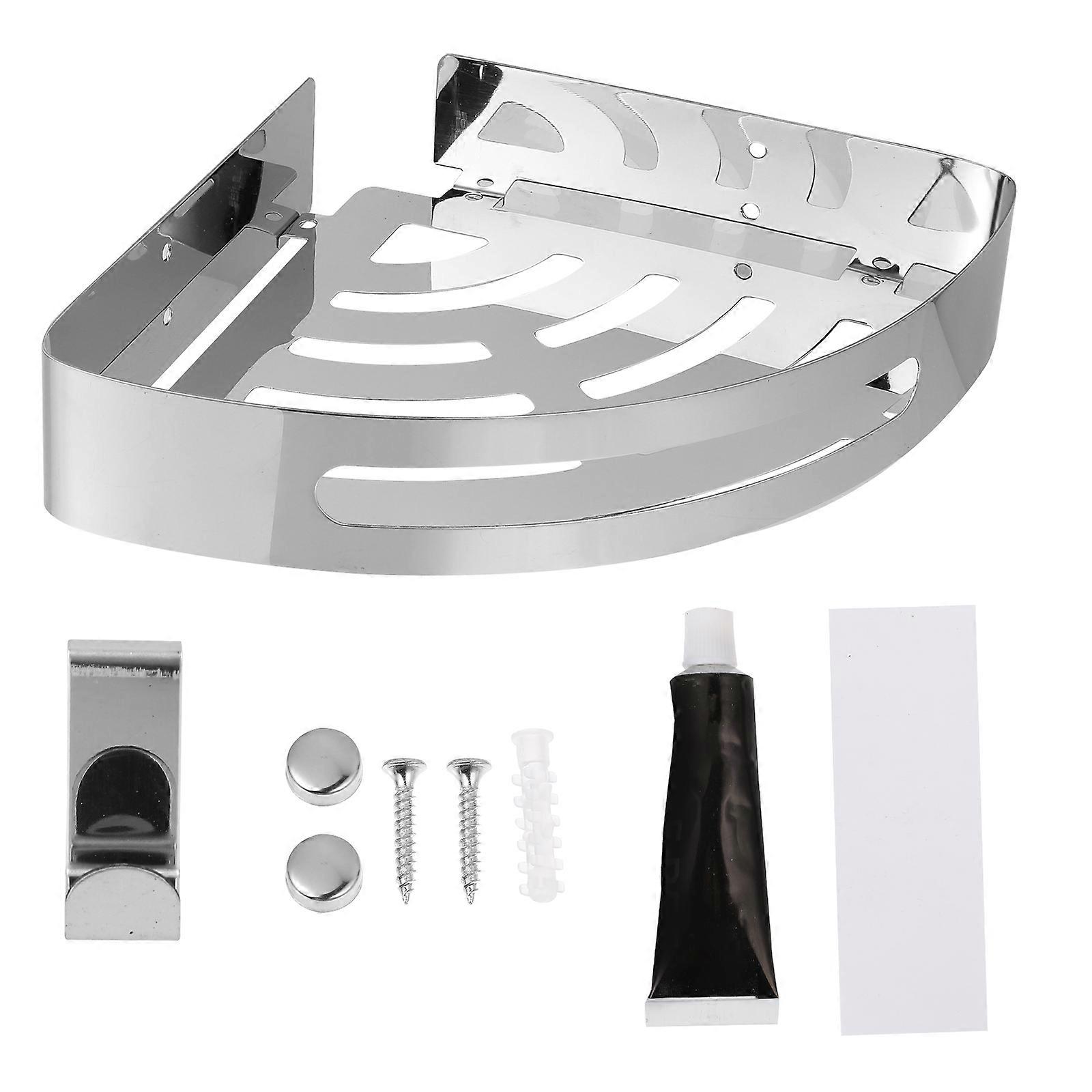 Bathroom Corner Storage Rack Multifunction Bathroom Triangle Rack with Hooks