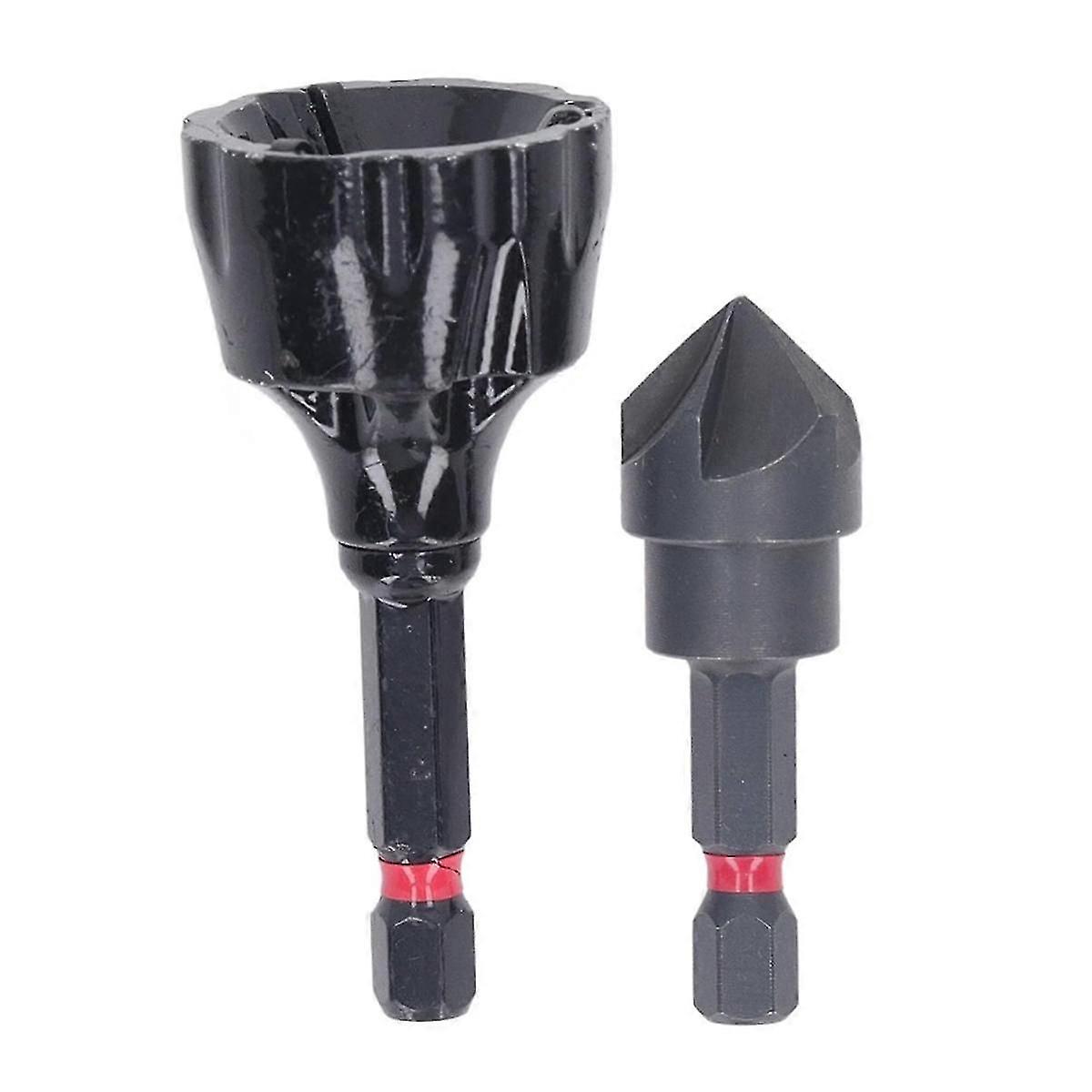 Deburring Chamfer Tool Set, 2pcs External Internal Rotary Deburring Chamfer Tool, External Debur Coverage