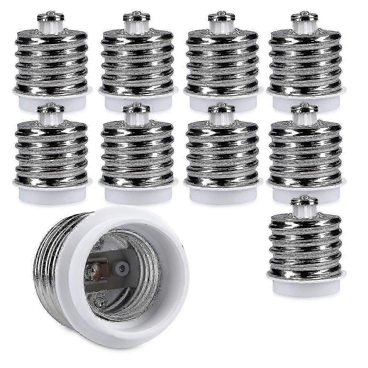 10x Socket Adapter - 10x E40 To E27 Socket Converter - E27 Base Lamp Holder Adapter For Halogen Led