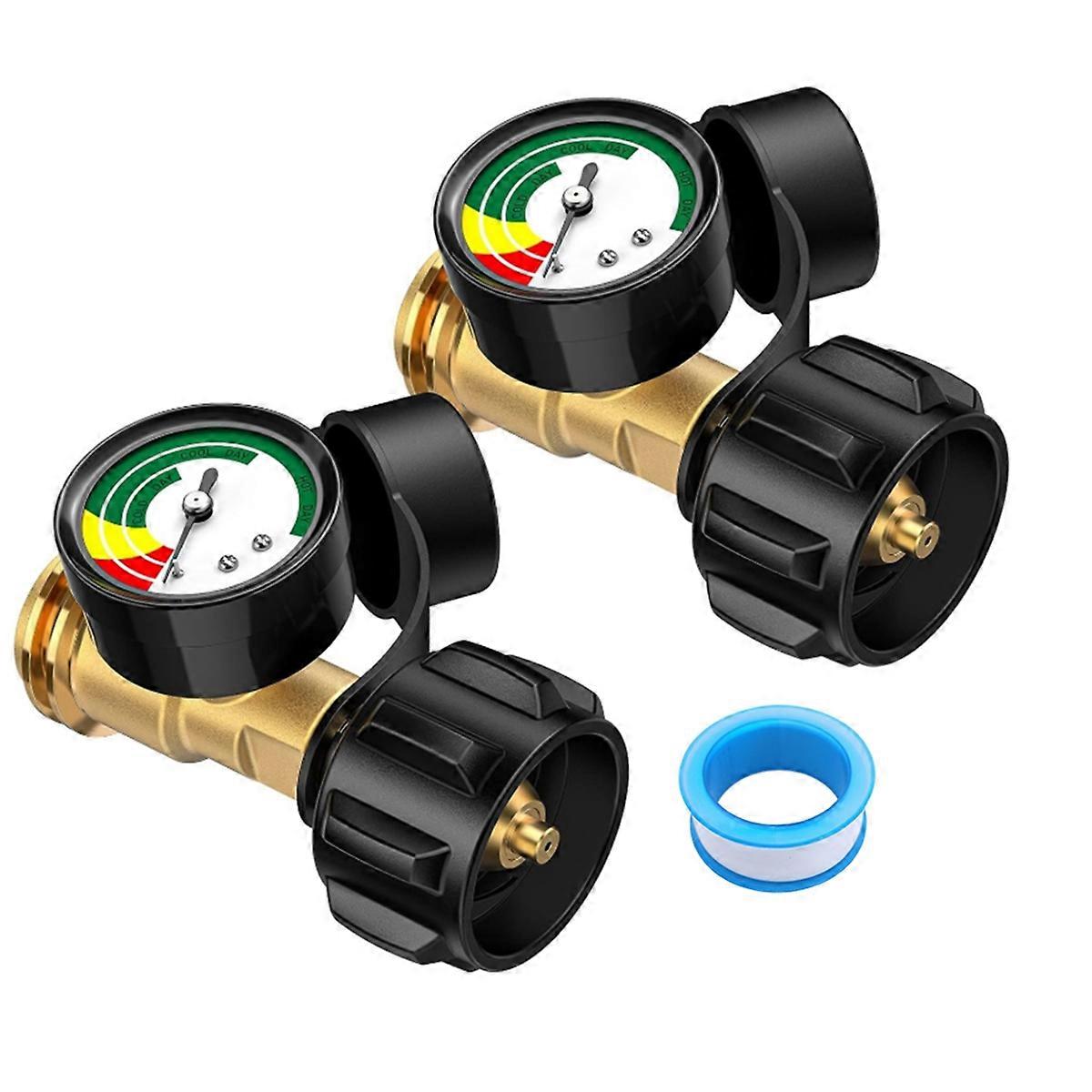 Paquet de 2 jauge de réservoir de propane indicateur de niveau, jauge de propane, manomètre de gaz propane chauffage au propane
