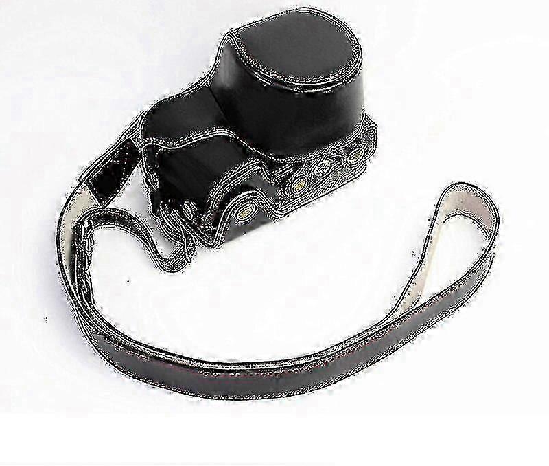 Sony A6000 Ilce-6100 A6100 A6400 A6300 Ilce-6400用PUレザーケースカメラバッグバッテリー開口部付き保護カバーポーチ