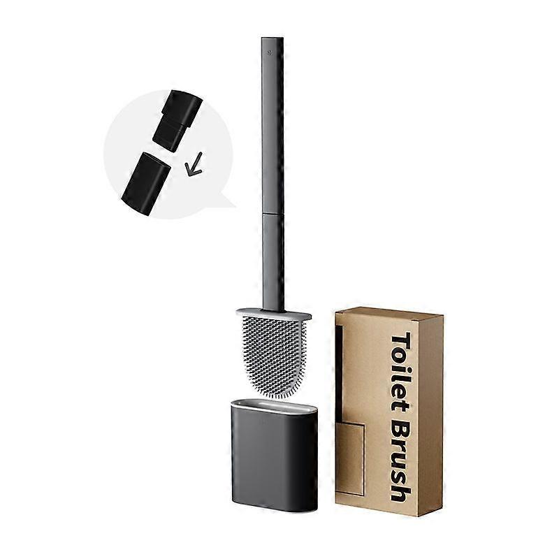 Soft rubber toilet brush wall-mounted detachable handle no dead angle with base toilet brush set