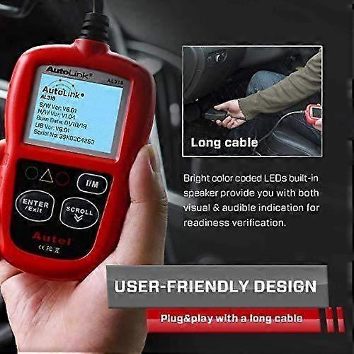 Autel AL319 Universal OBD II Compatible Fault Code Reader - 7 Languages Supported