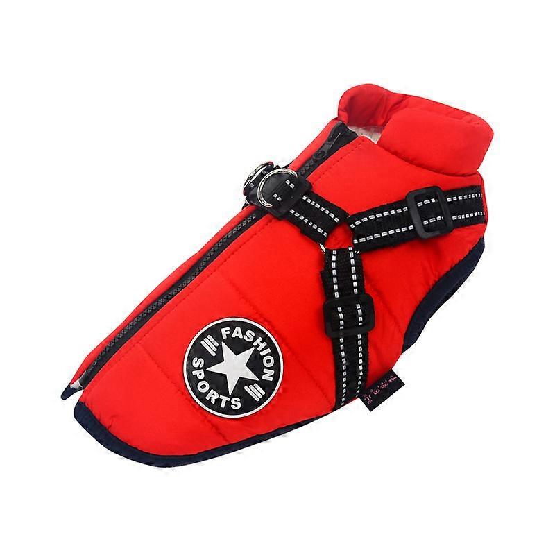 Dog Winter Coat with Harness Built in, Dog Jacket Adjustable Warm Dog Coats for Small Medium Large Dogs Dog Cold Weather Coats