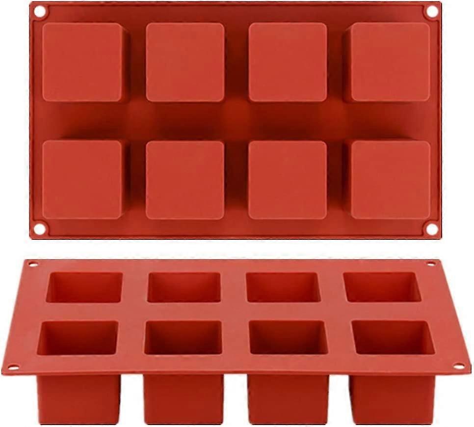 Joersh 3d Square Silicone Mold | 2" X 2" X 2" Square Mousse Cake Baking Mold Dessert Molds For Cheesecake/jelly/brownie/soap/candle (8-cavity)