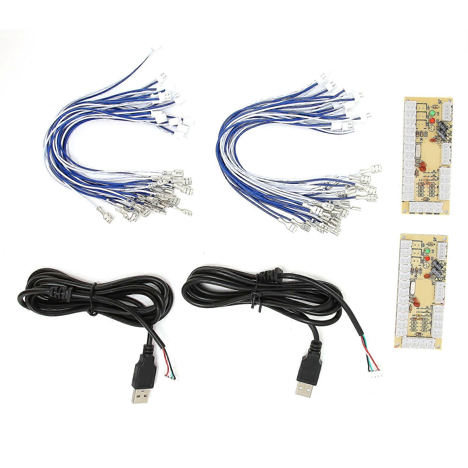 2 Player Arcade Encoder No Latency DIY Arcade Encoder with USB Cables and Button Wires for MAME