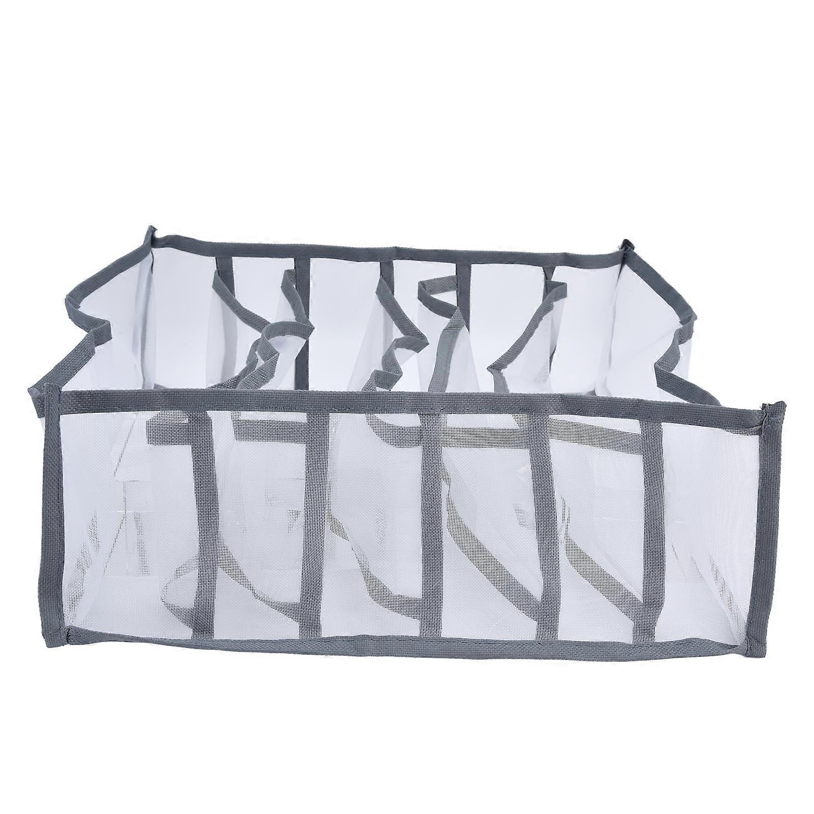 Underwear Organizer Mesh Foldable Breathable Multi Cells Socks Storage Box for Bras Panties6 Cells