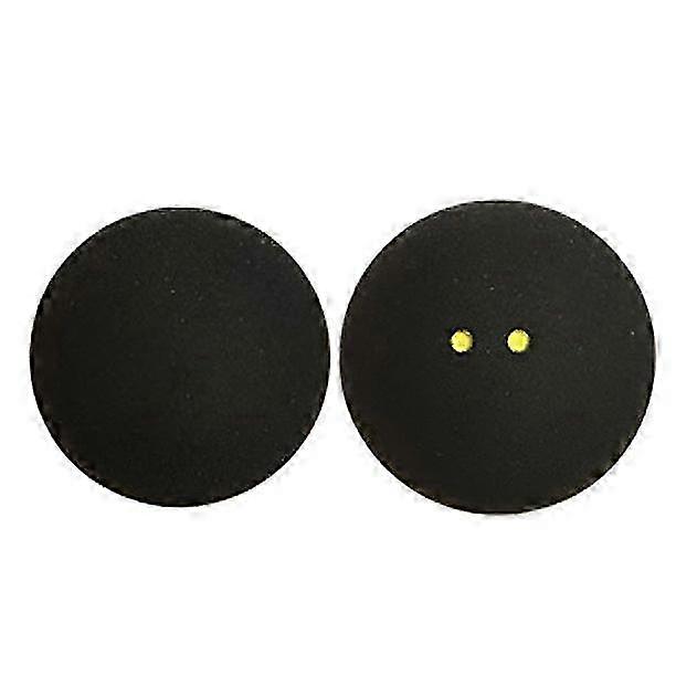 2 pcs Squash Balls Two-Yellow Dots Low Speed Training Squash Balls Black Rubber Racket Balls, Very S