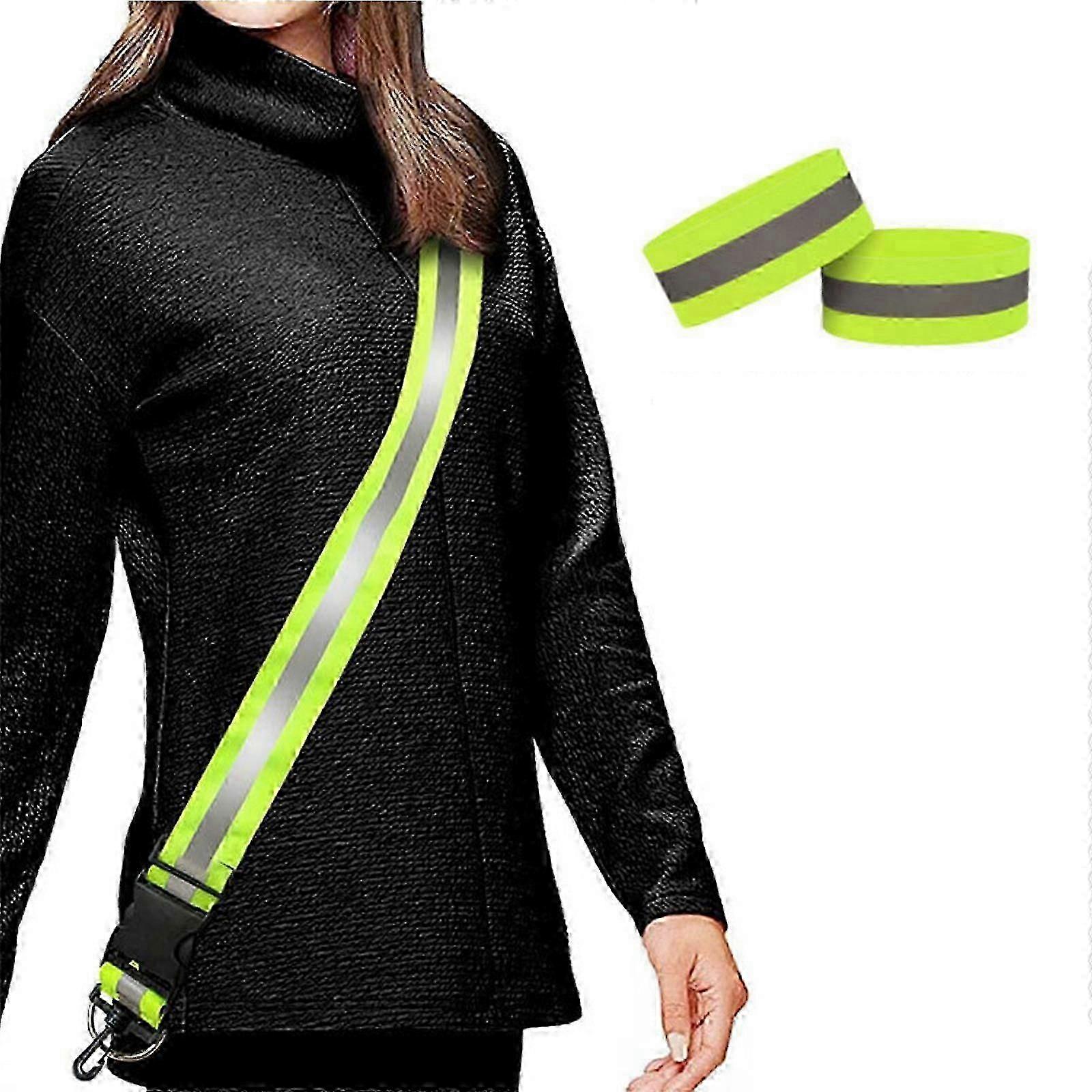 Ceinture réfléchissante pour marcher la nuit Équipement de course réfléchissant haute visibilité Marche de nuit pour hommes femmes enfants ceinture réfléchissante avec 2 pièces réfléchissant ar