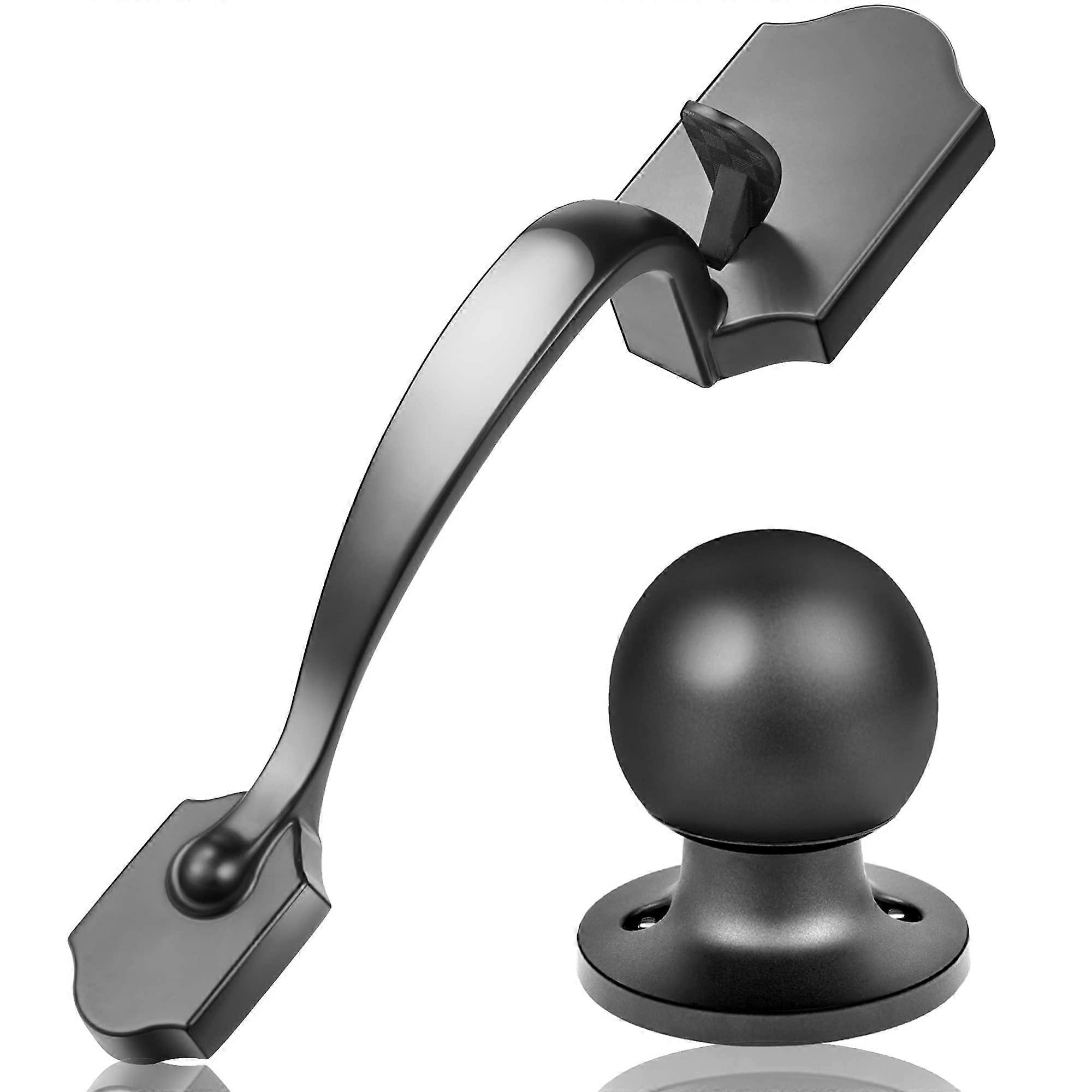 Black Exterior Door Handle Set - No Lock, Reversible Lever and Knob, Matte Black Finish Entry Set