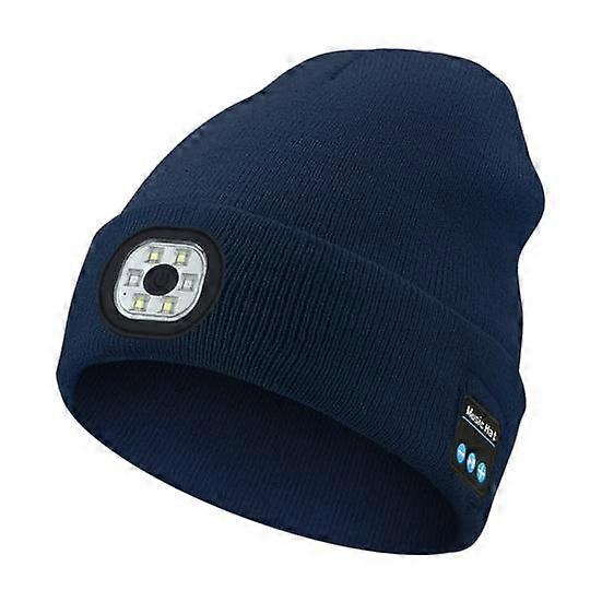 Bluetooth-compatible LED Hat Winter Warm Cap Knitted Elastic Soft Fabric Rechargeable High Brightness Illumination Wireless Music LED Light
