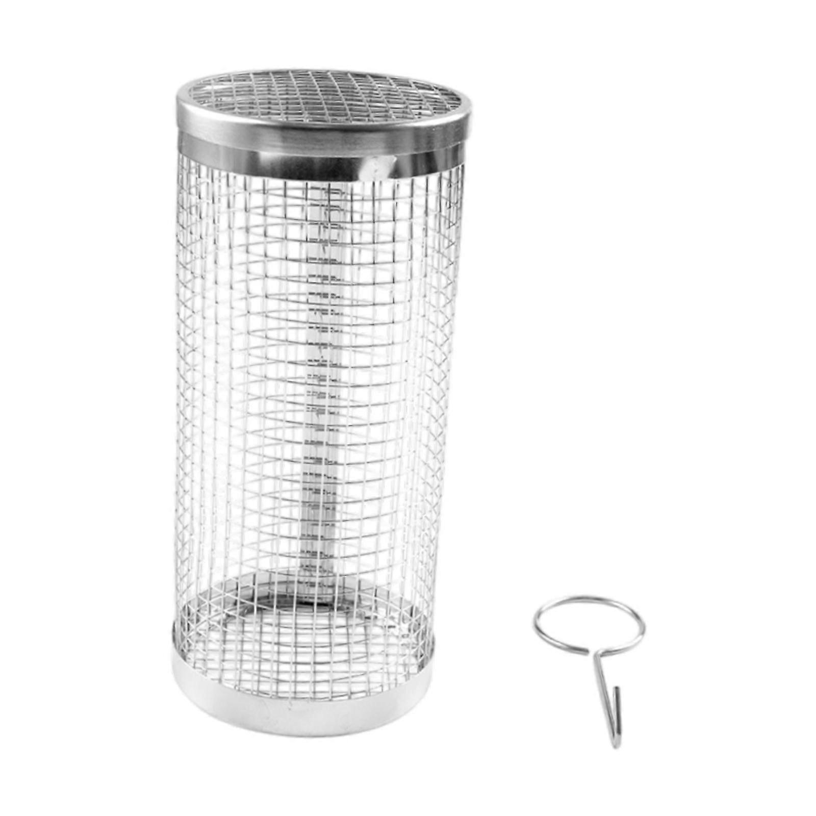 Grill Basket Cage Portable Rolling Grilling Net for Gathering Campfire Party