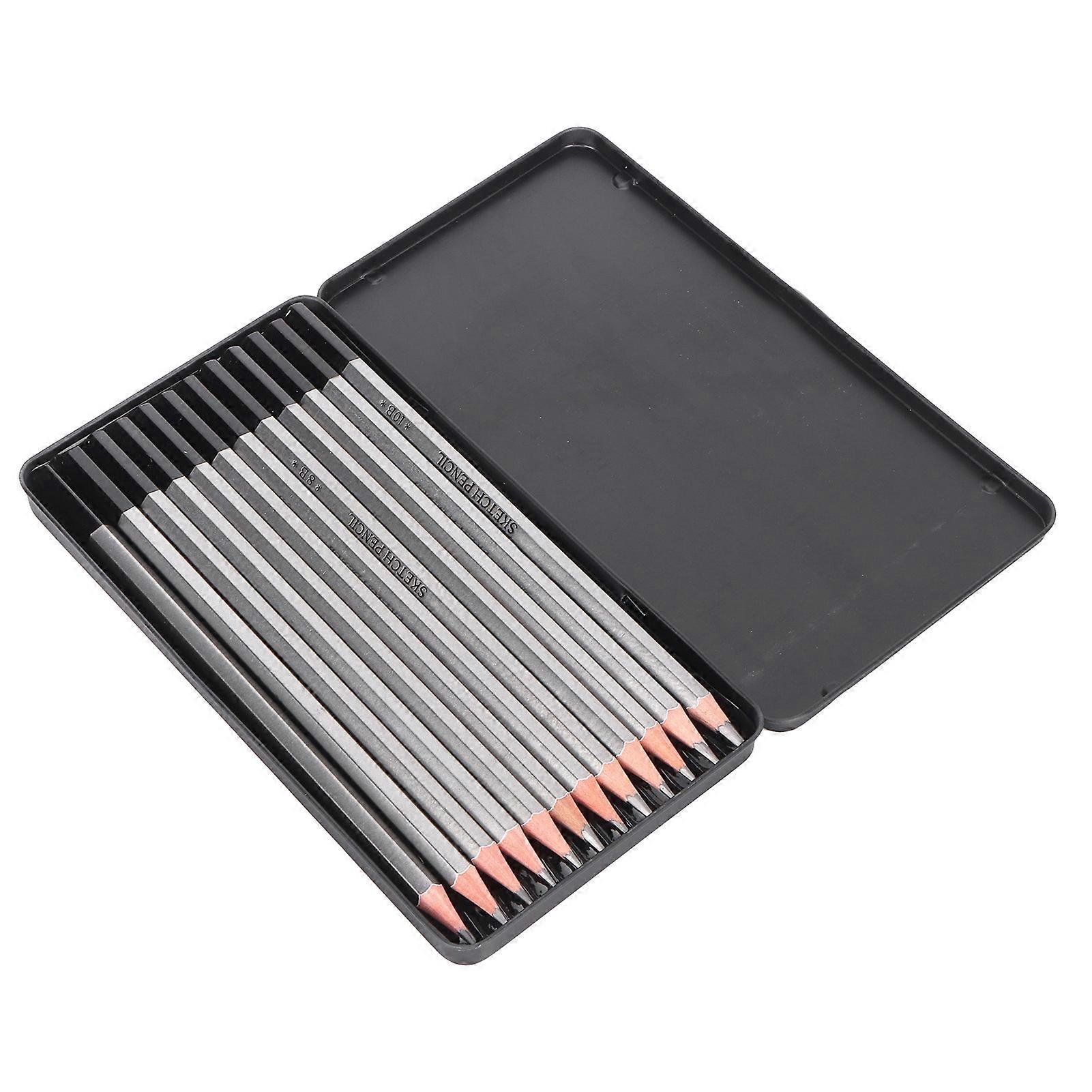 12Pcs Graphite Drawing Sketching Pencils with Box for Art Painting