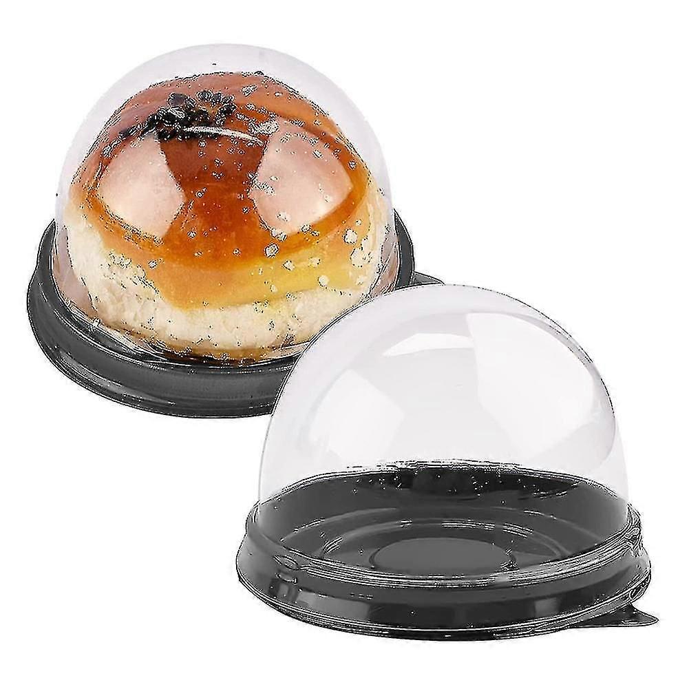 50 pacote mini plástico plástico caixa com tampas de cúpula compatíveis com massa muffin