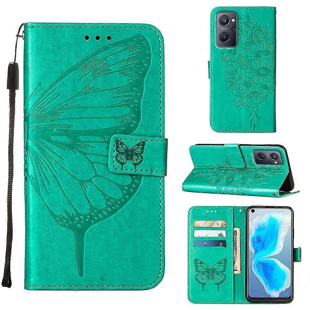 For OPPO Realme 9i Embossed Butterfly Leather Phone Case
