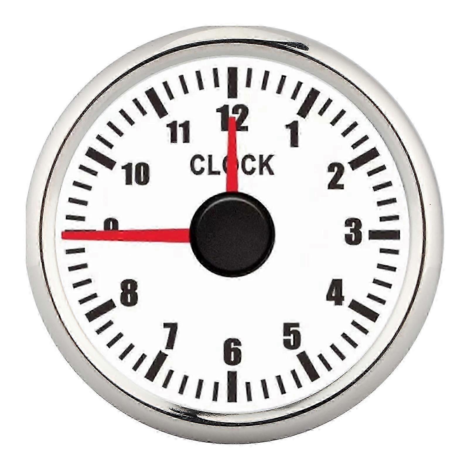 unico 2 pollici universale 0 â 12 contaore orologio cruscotto indicatori display retroilluminazione rossa 12 V / 24 V per auto barca yachtquadrante bianco cornice d'argento