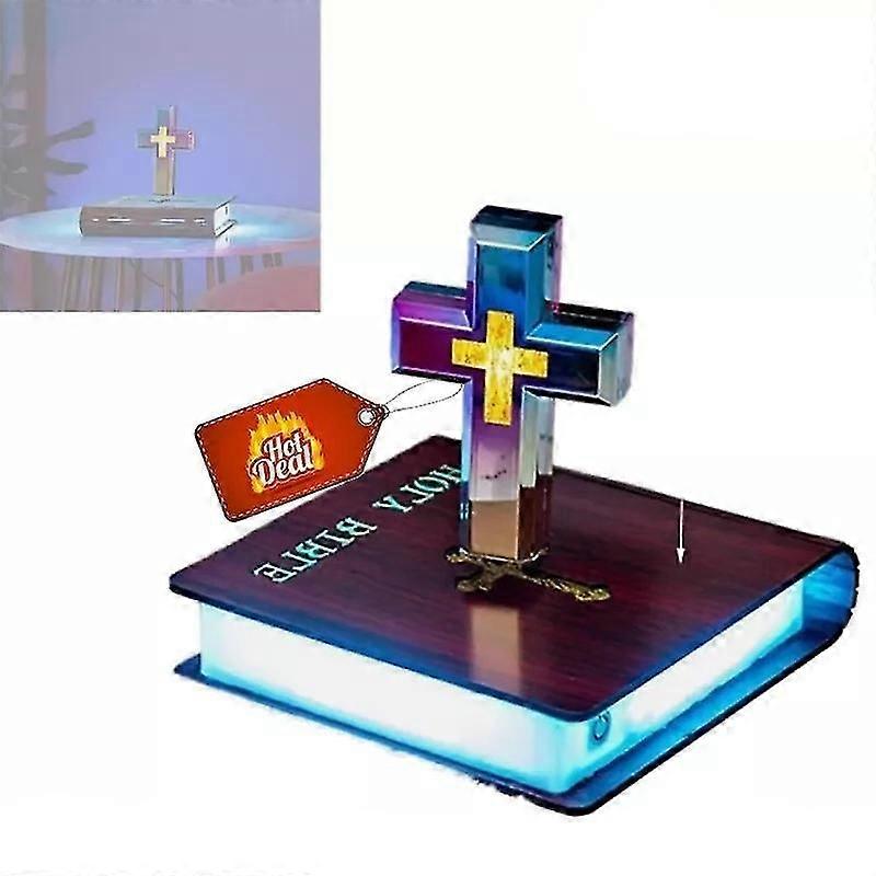 Handmade Levitating Cross Lamp, Maglev Cross Ornament, Mesmerizing Levitating