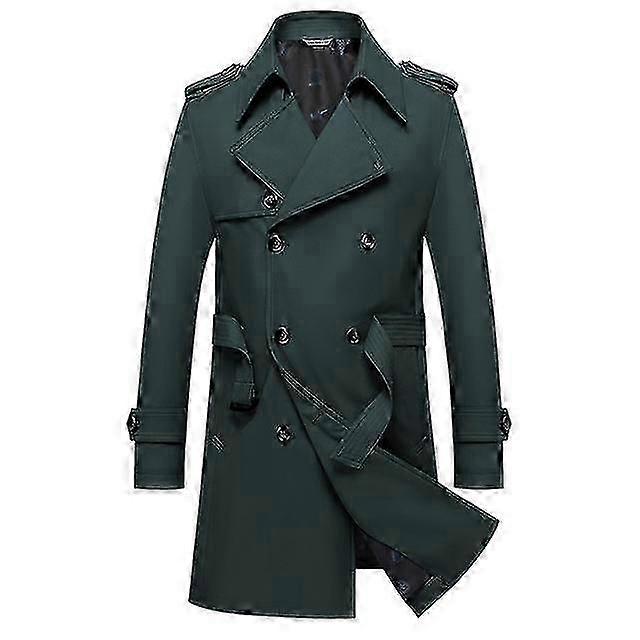 Solid Classic Trenchcoat för män Plus Size Windbreak Högkvalitativ Business Casual Wind Coat Herrkläder M-8XL Bf7987