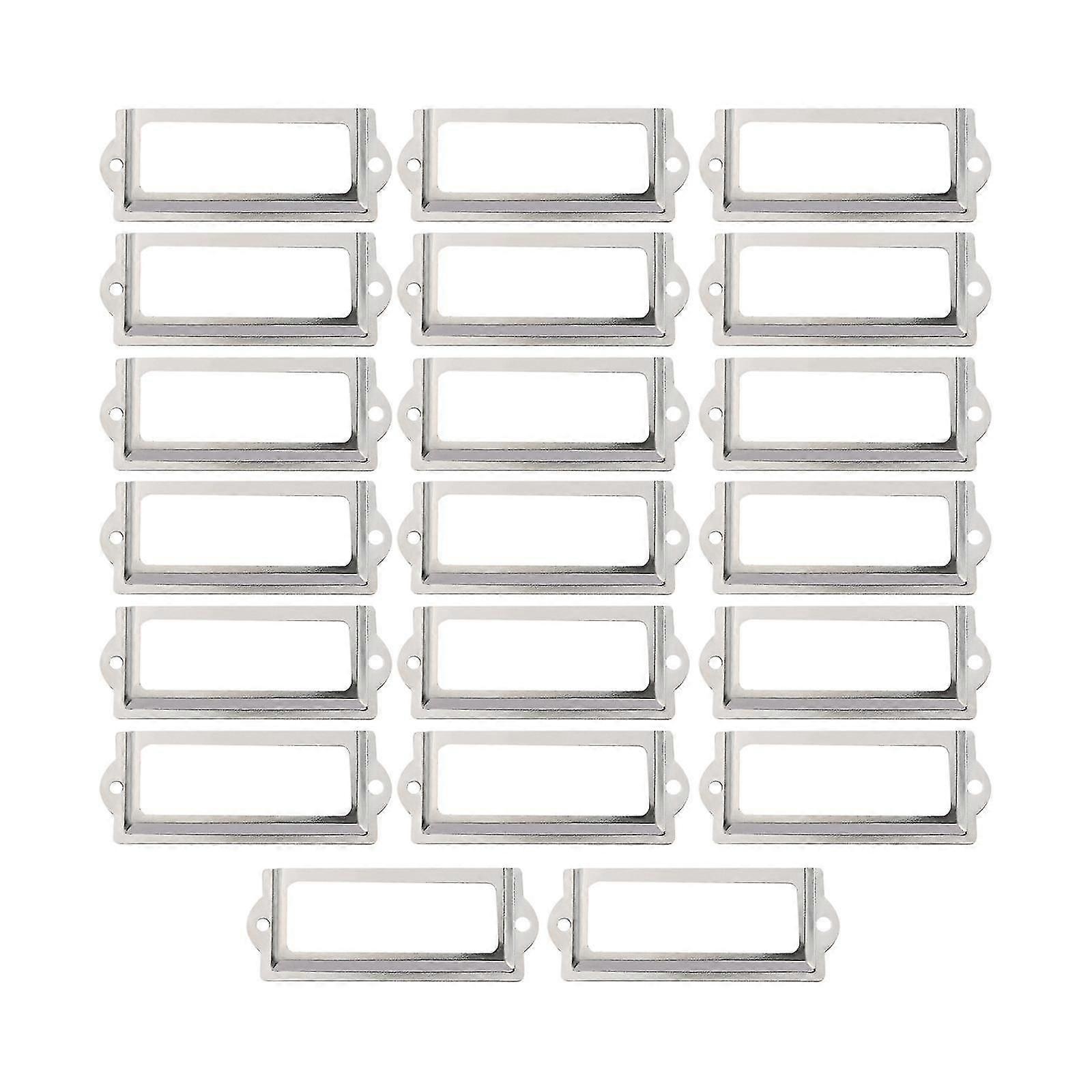 20x File Label Holder Metal Frame Drawer Tag for Cupboard Drawer Box Bronze