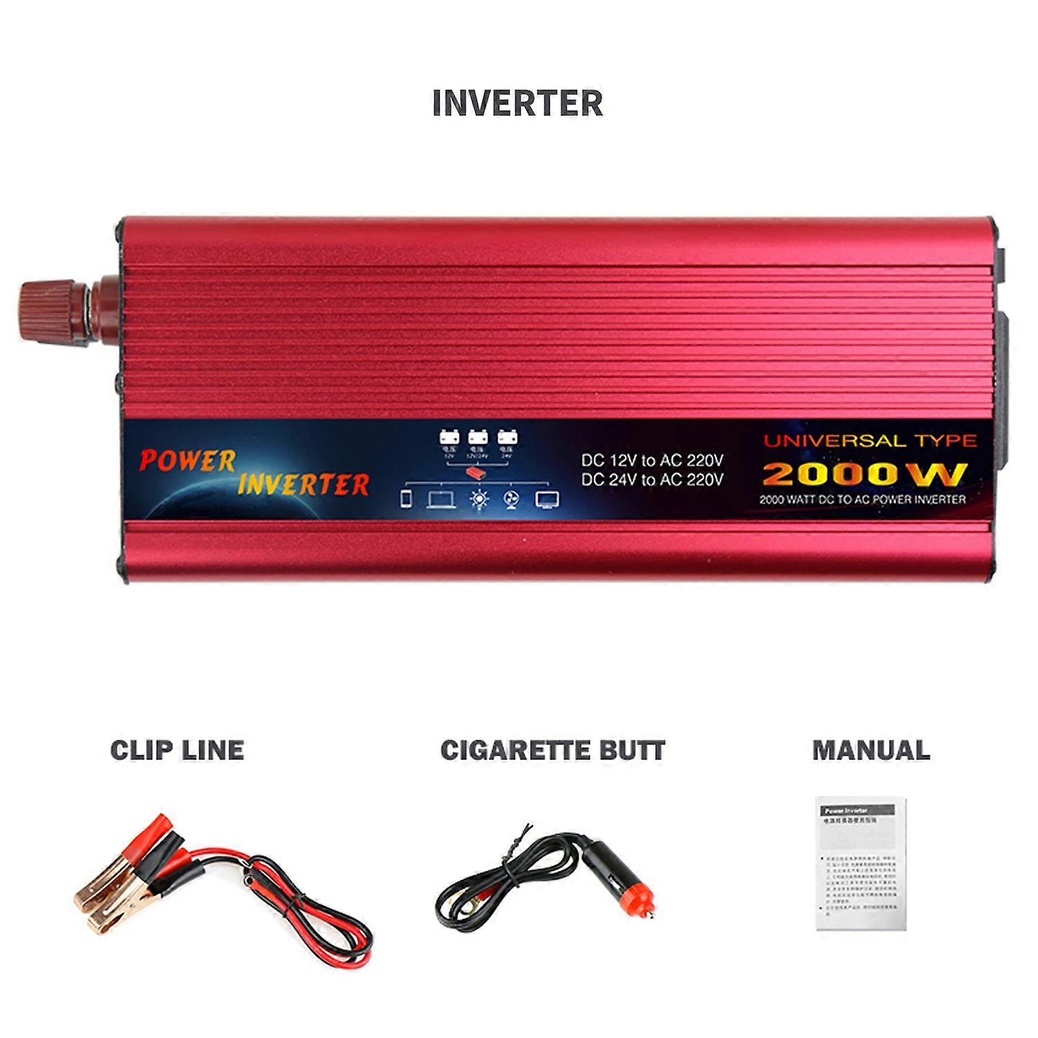 Solar Power Inverter Modified Sine Wave Power Inverter 850W(Continuous)/ 2000W(Peak) DC 12V 24V Univ
