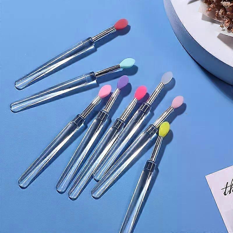 8PCS Silicone Lip Brushes with Cap Efficient Applicator for Lipsticks Cream and Lip Gloss Beauty Brushes for Makeup and Eye Shadows