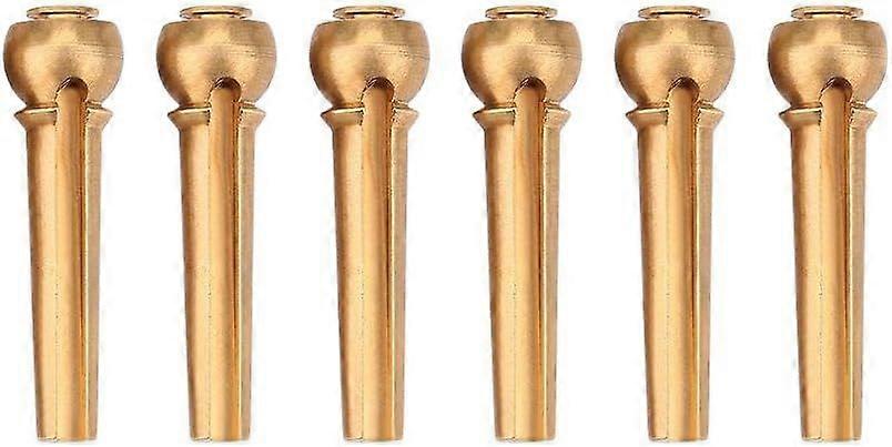 6st gitarrstift mässing akustisk gitarrbrygga ändstift för ukulele, gitarr, bas