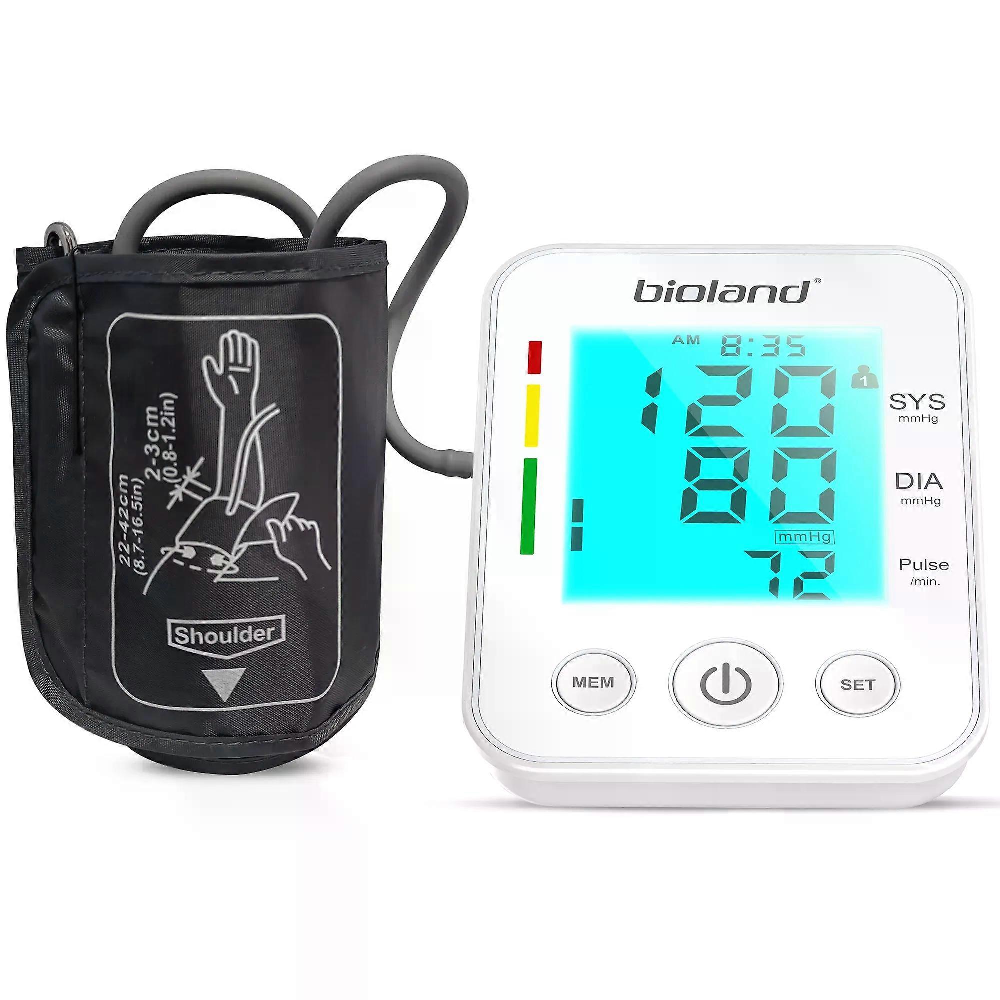 BIOLAND 2008 Blood Pressure Monitor Tensiometer Upper Arm Automatic Digital BP Machine Heart Rate Monitor Backlight Blood Press