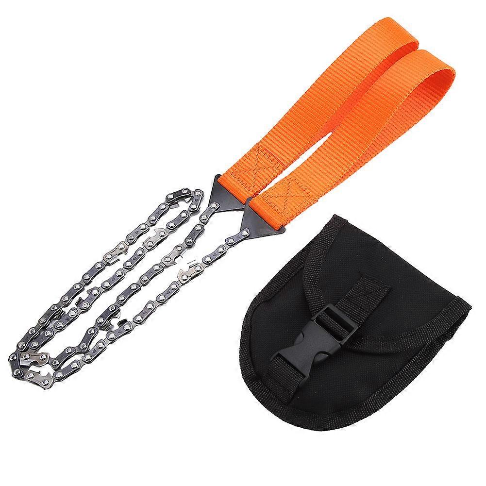 Handheld Survival Chainsaw Emergency Tool with Portable Bag for Camping and Hiking, Lightweight Compact Design