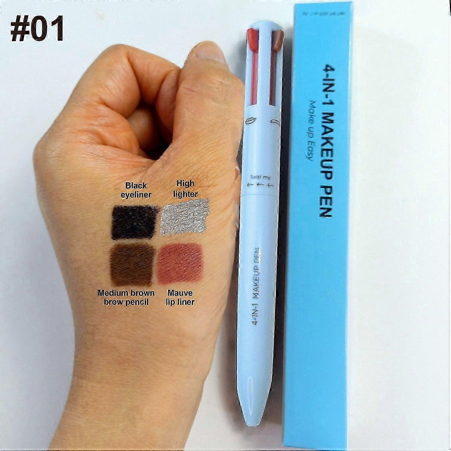 4 in 1 make-up pen, wenkbrauw contour wenkbrauw potlood wenkbrauw pen make-up potlood, vier kleuren lip liner highlighter eyeliner wenkbrauw potlood