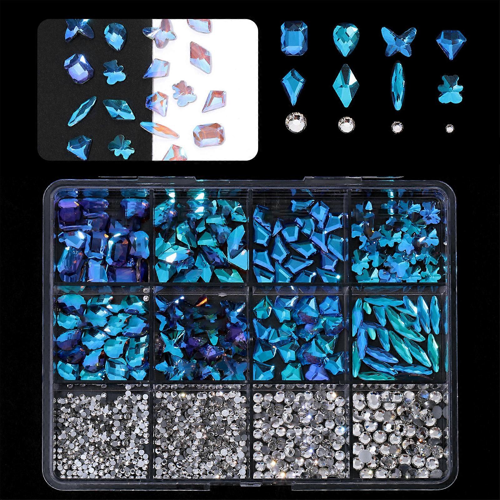 1Box Nails Charm for Nails 3D Flatback Nails Rhinestones Glass Nails Decoration Professional Craft Nails Art Supplies style9
