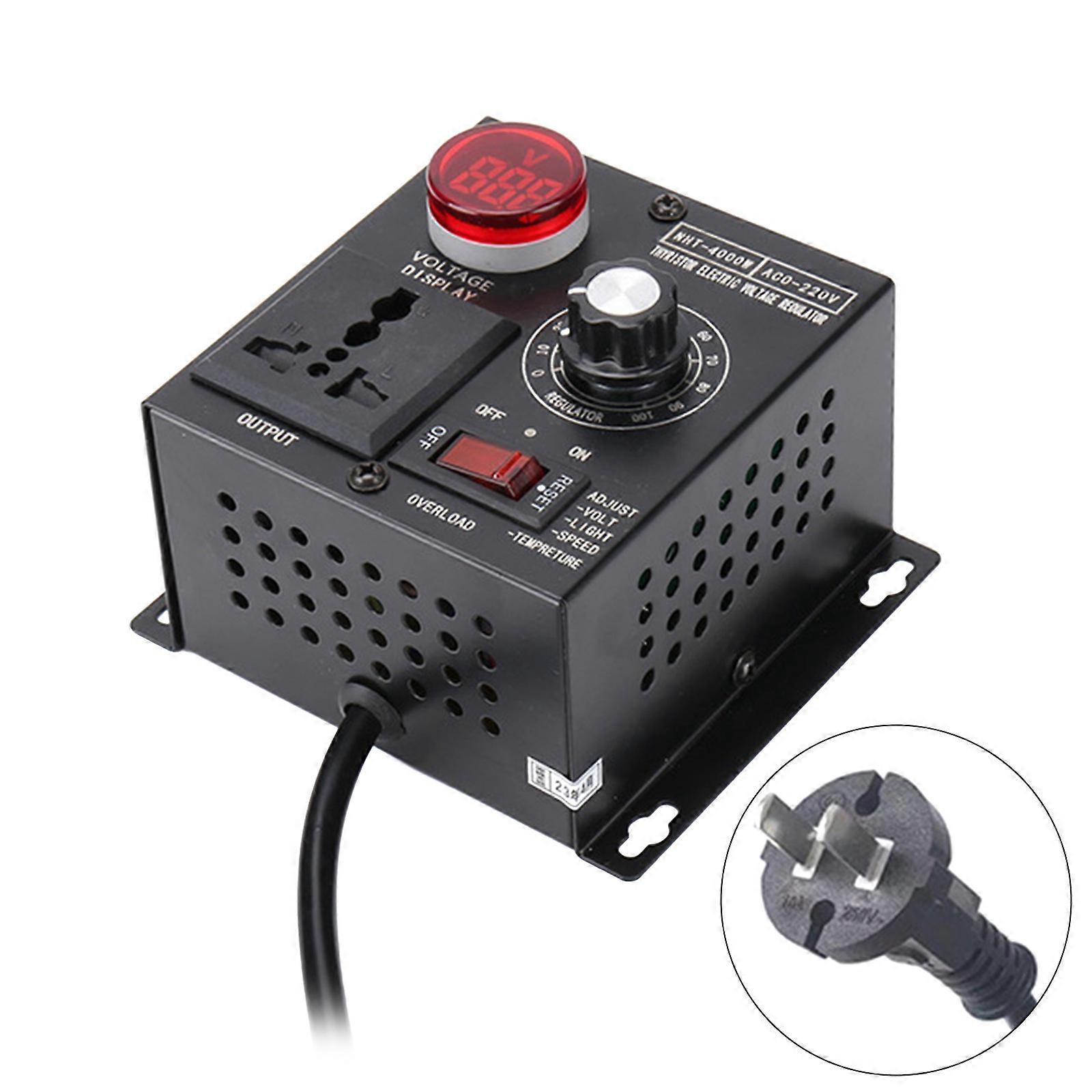 Upgraded SCR Electronic Voltage Regulator 4000W 220V Single Phrase Motor Fan Speed Controller SCR Voltage Regulator