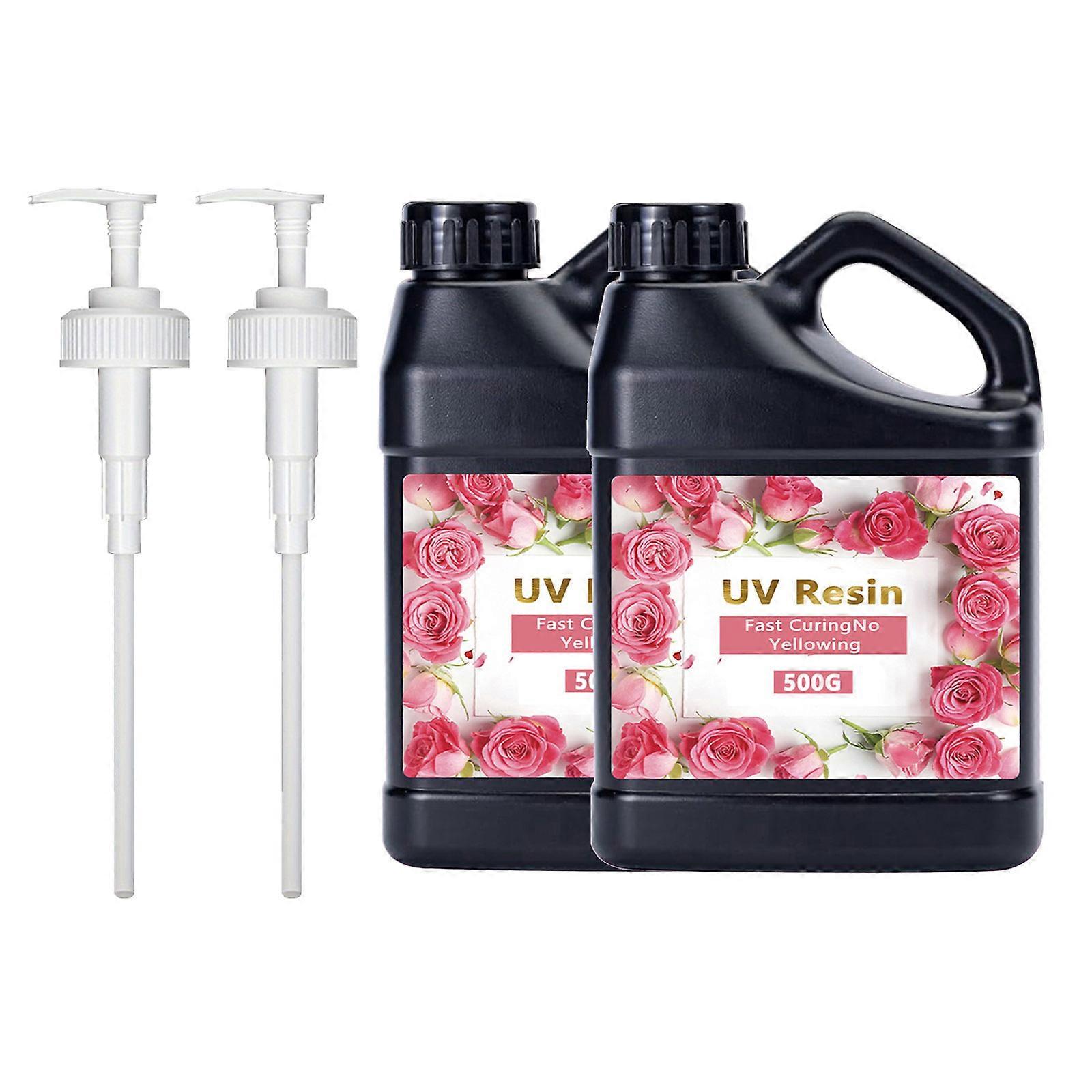 Easy to Use UV Resin with Pump Versatile UV Resin Adhesive High Clear Resin Glue Accessory for Home Decoration