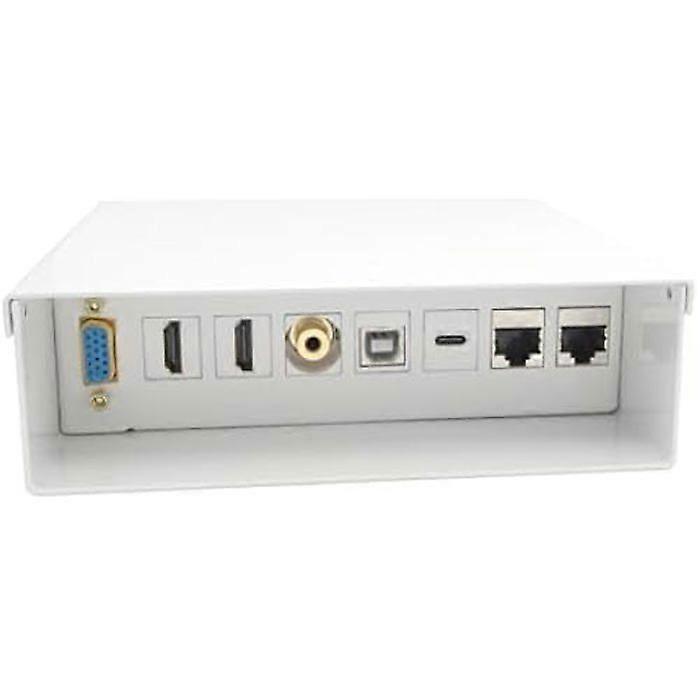 Audio-visual junction box - AISENS - A127-0720 - VGA+JACK3.5+2xHDMI+USB-B+USB-C - White - Rectangular