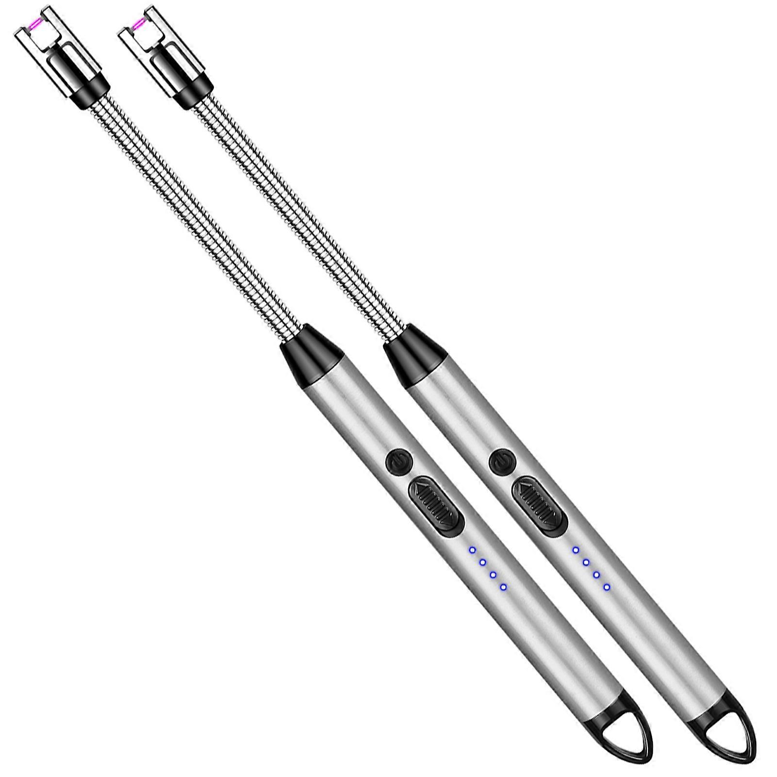 Rechargeable Electric Lighter with Windproof Flameless Arc, 360 Degree Rotatable Neck, LED Power Display