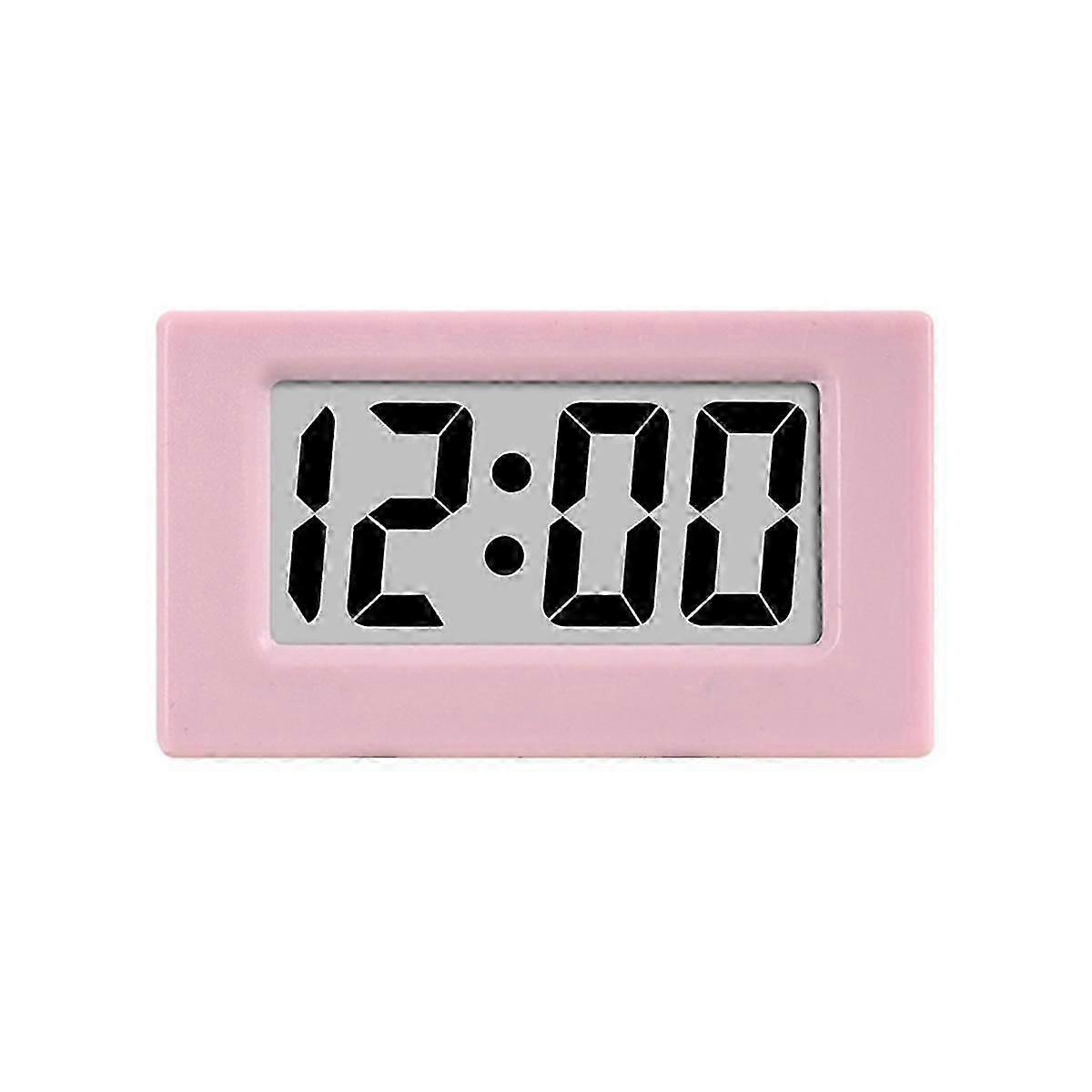 Mini Clock Triangle LED Screen Lectronic Digital Alarm Screen Desktop Clock for Home Office Table Bedroom Decor Pink JN