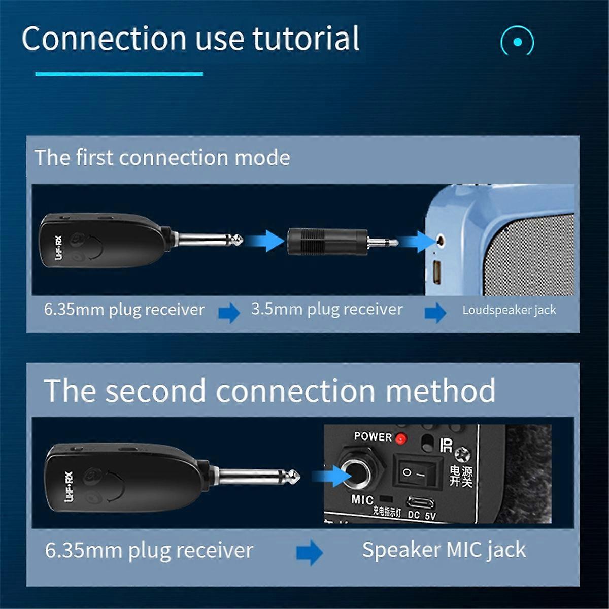 Strumenti wireless UHF Sassofono Microfono Ricevitore wireless