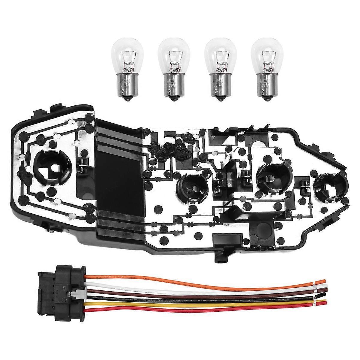 Taillight Bulb Holder + Socket Wire Harness + 4pcs Bulb Set for