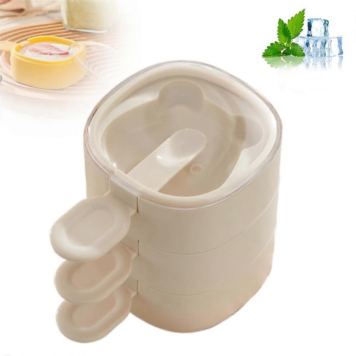 Multi-Layer Ice Cream Mold Silicone Stackable Molds white
