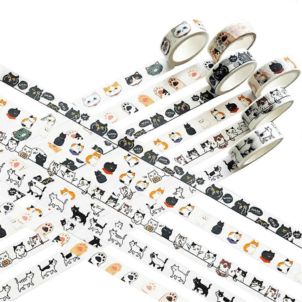 Cat Washi Tape Set - 15 mm Wide Washi Tape