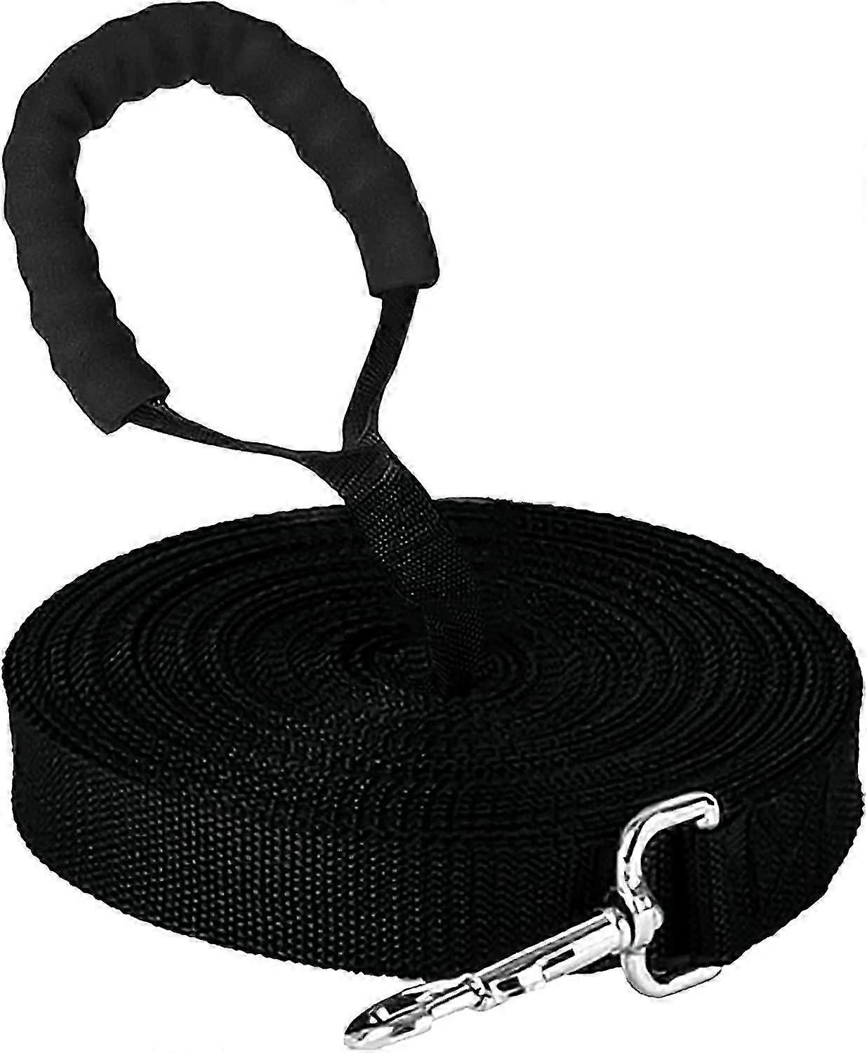 30M Dog Training Leash Padded Handle Black