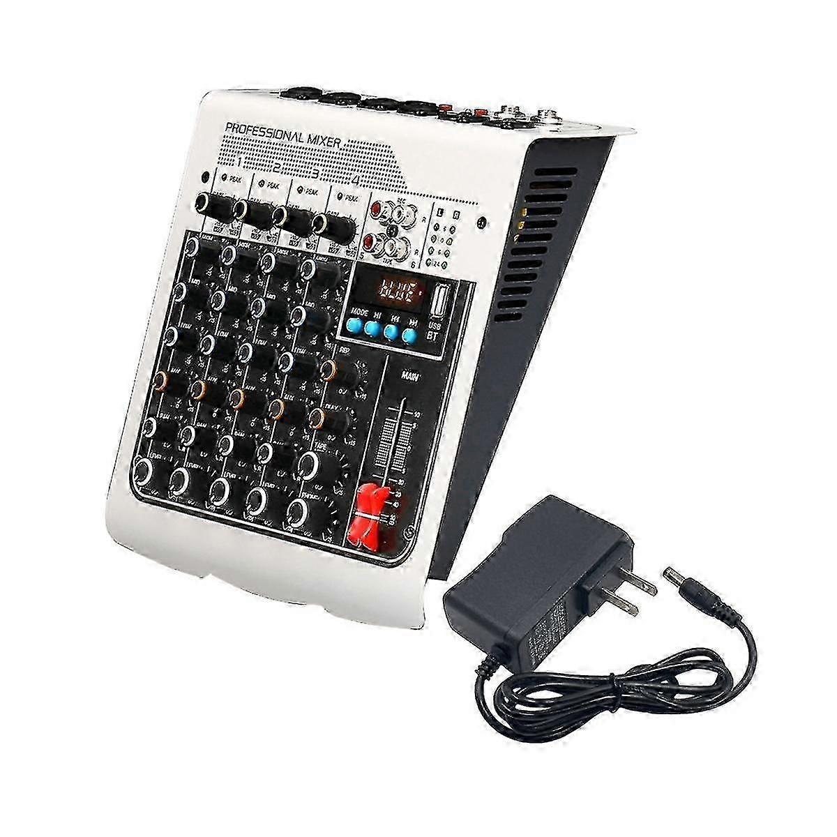 4-channel Audio Mixer Usb Sound Mixing Console Bluetooth Dj Console 48v Phantom Power For Live Podc